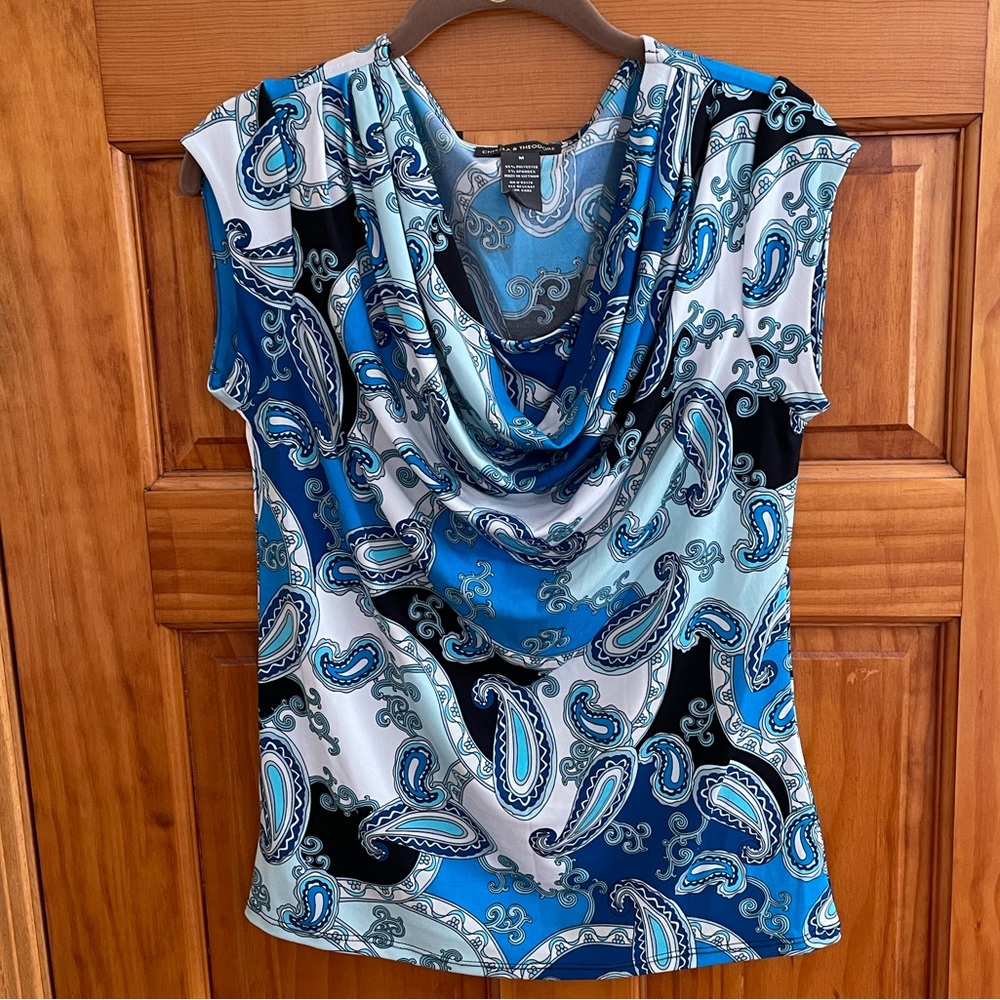Chelsea & Theodore Cap Sleeve Top Size M